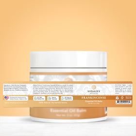 Vitality balm on bathroom shelf styled for daily routine and calming storage appeal