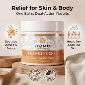 Vitality close-up of balm texture highlighting rich beeswax consistency for hydration