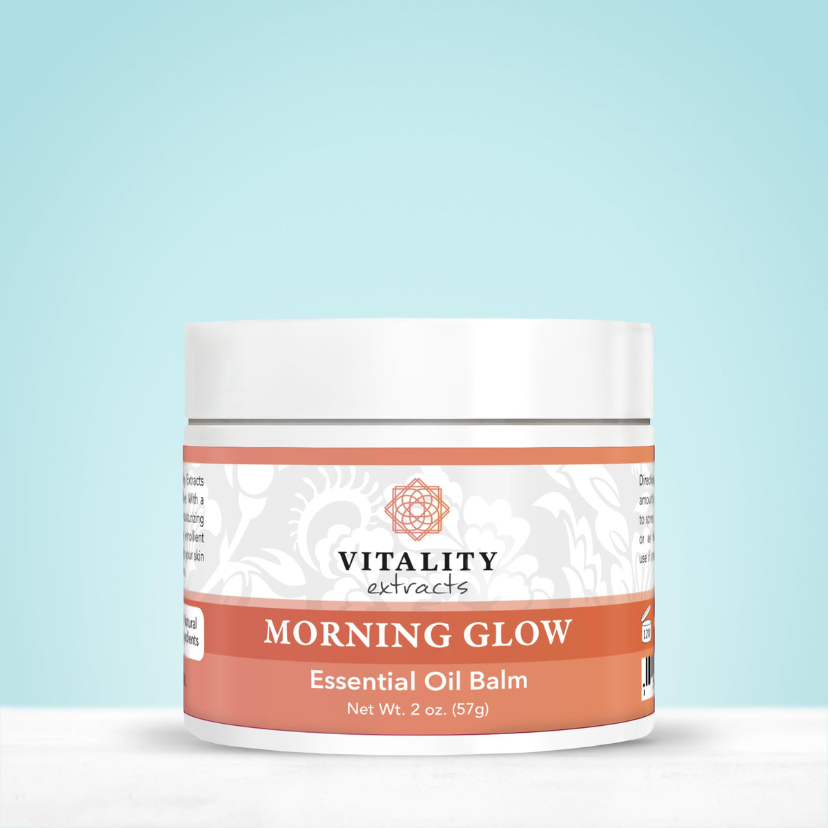 Vitality flatlay with lavender, mandarin, rosehip showing natural scent and nutrients