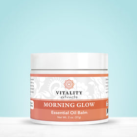 Vitality flatlay with lavender, mandarin, rosehip showing natural scent and nutrients