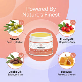 Vitality open balm texture close-up, smooth beeswax blend for instant melt