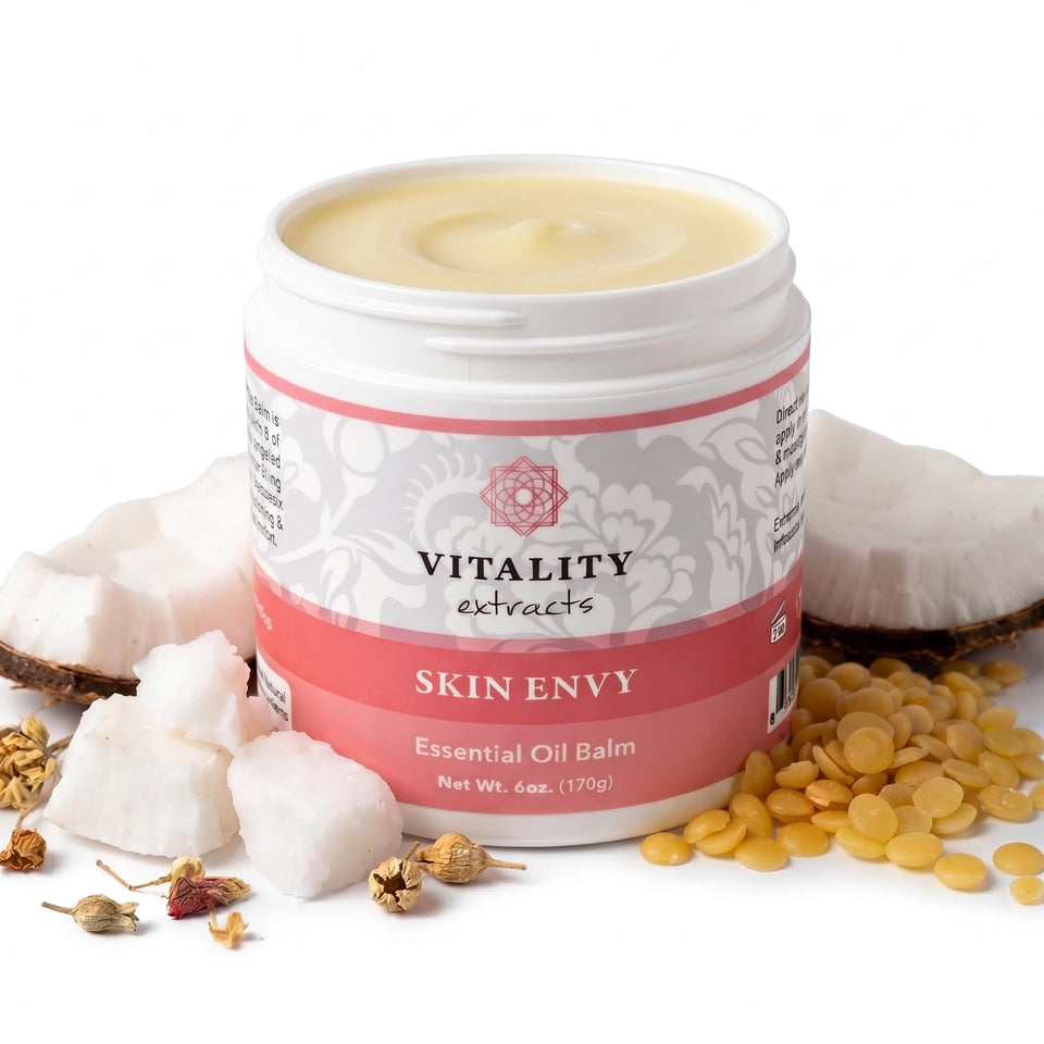 Vitality Skin Envy front jar showing clean packaging and natural benefits