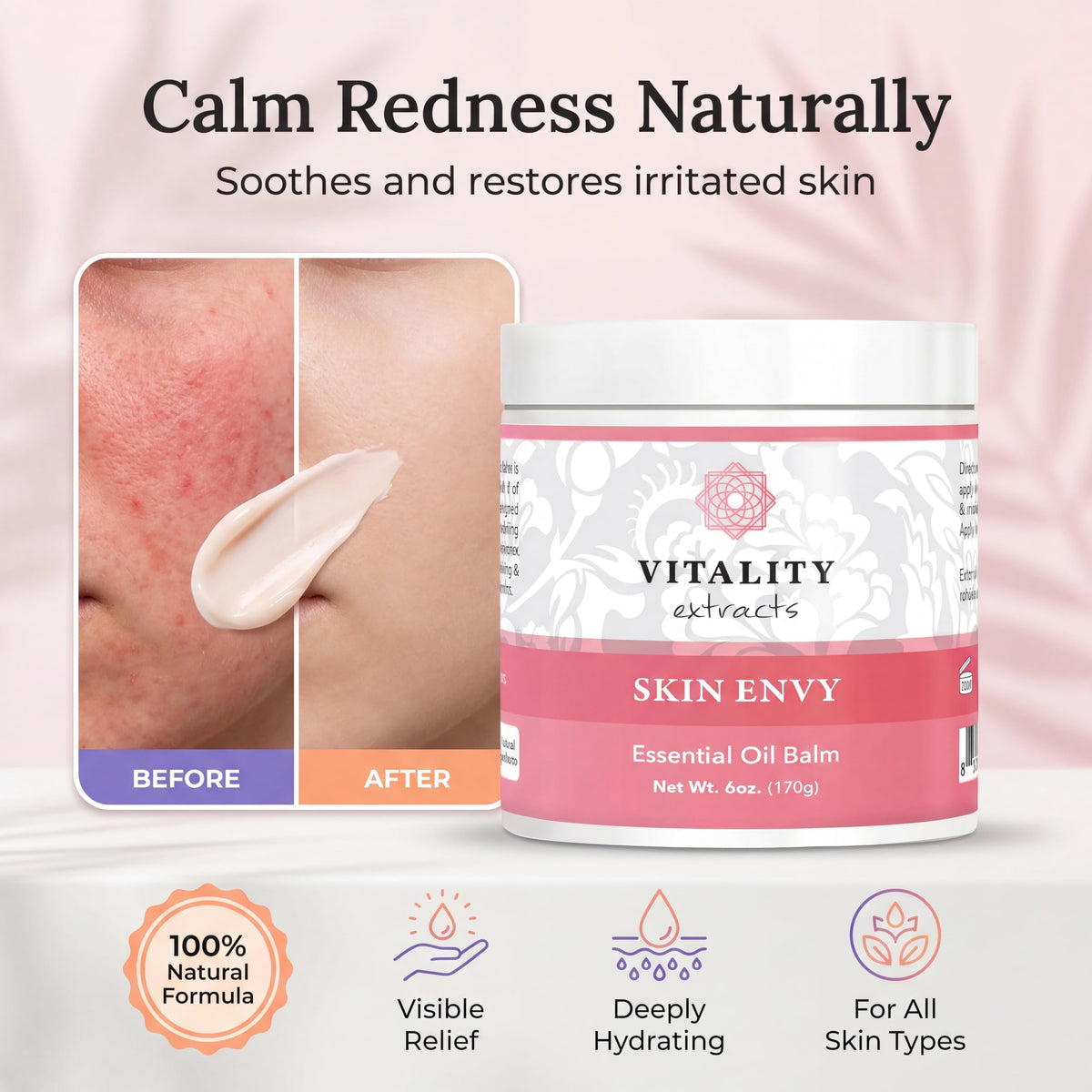 Vitality Skin Envy ingredient label close-up highlighting natural ingredients