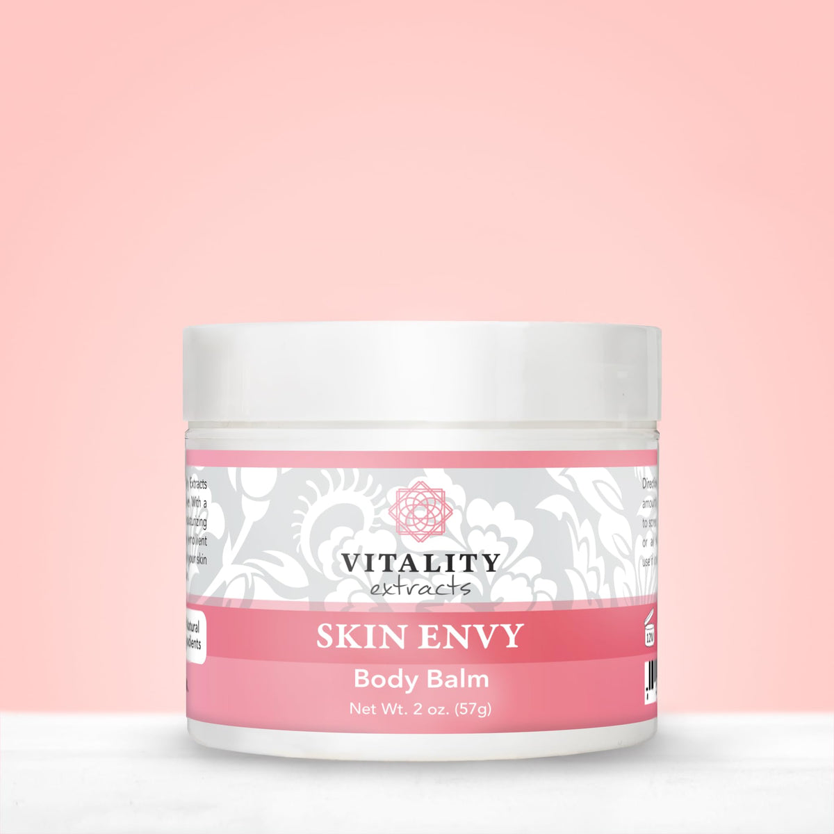 Vitality Skin Envy on bathroom shelf styled with towels showing everyday routine benefit