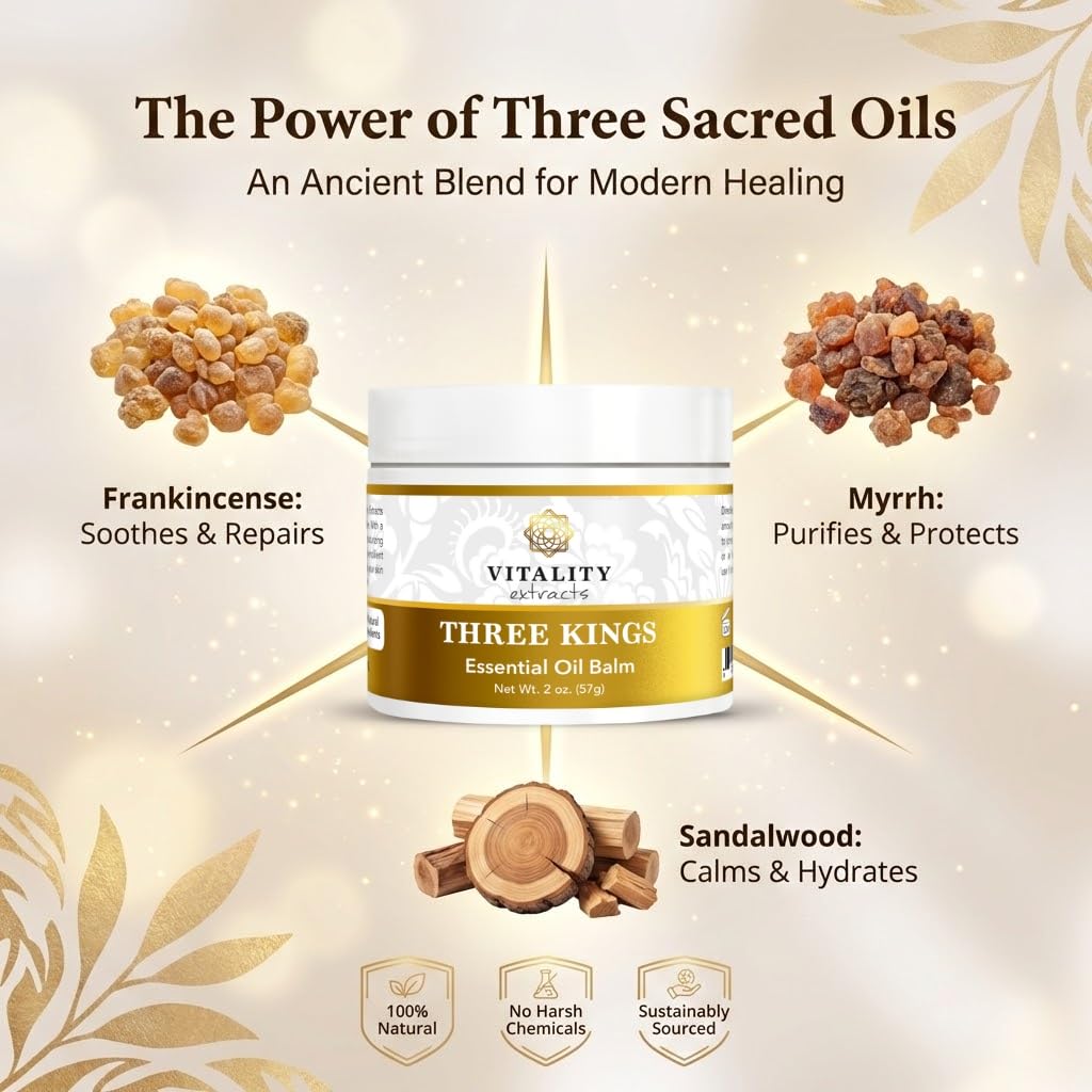 Applying Vitality balm to hands to deeply hydrate rough skin and improve softness