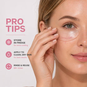 Vitalore patches next to serum bottle illustrating paired treatment benefit