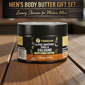 VITALSKINOIL jar on bathroom shelf in lifestyle setting offering grooming convenience