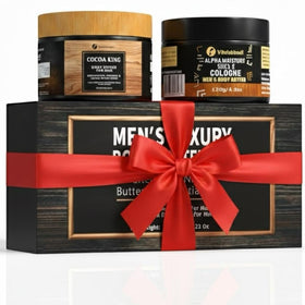 VITALSKINOIL Cocoa King jar in winter setting conveying warm, comforting fragrance
