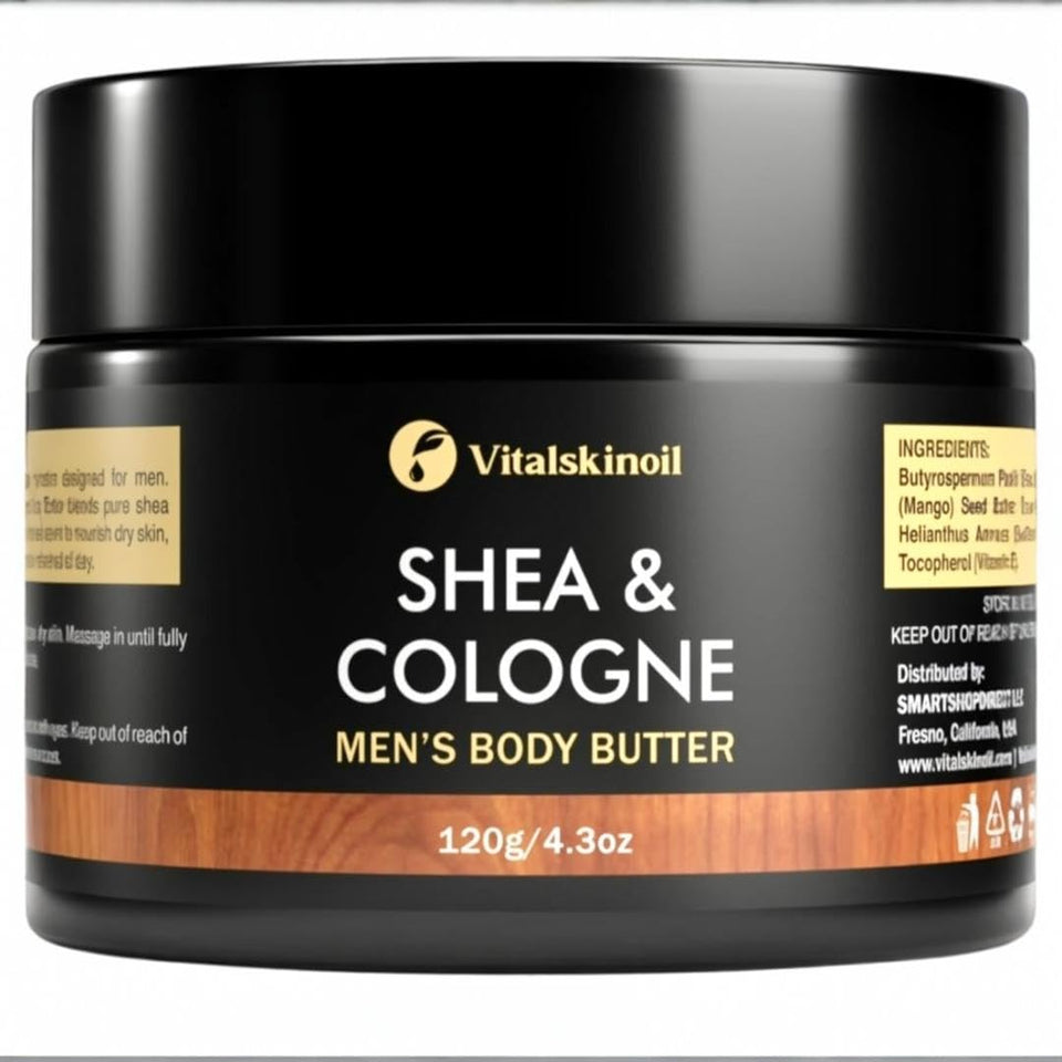 VITALSKINOIL front jar view showing bold black packaging and clear label benefit