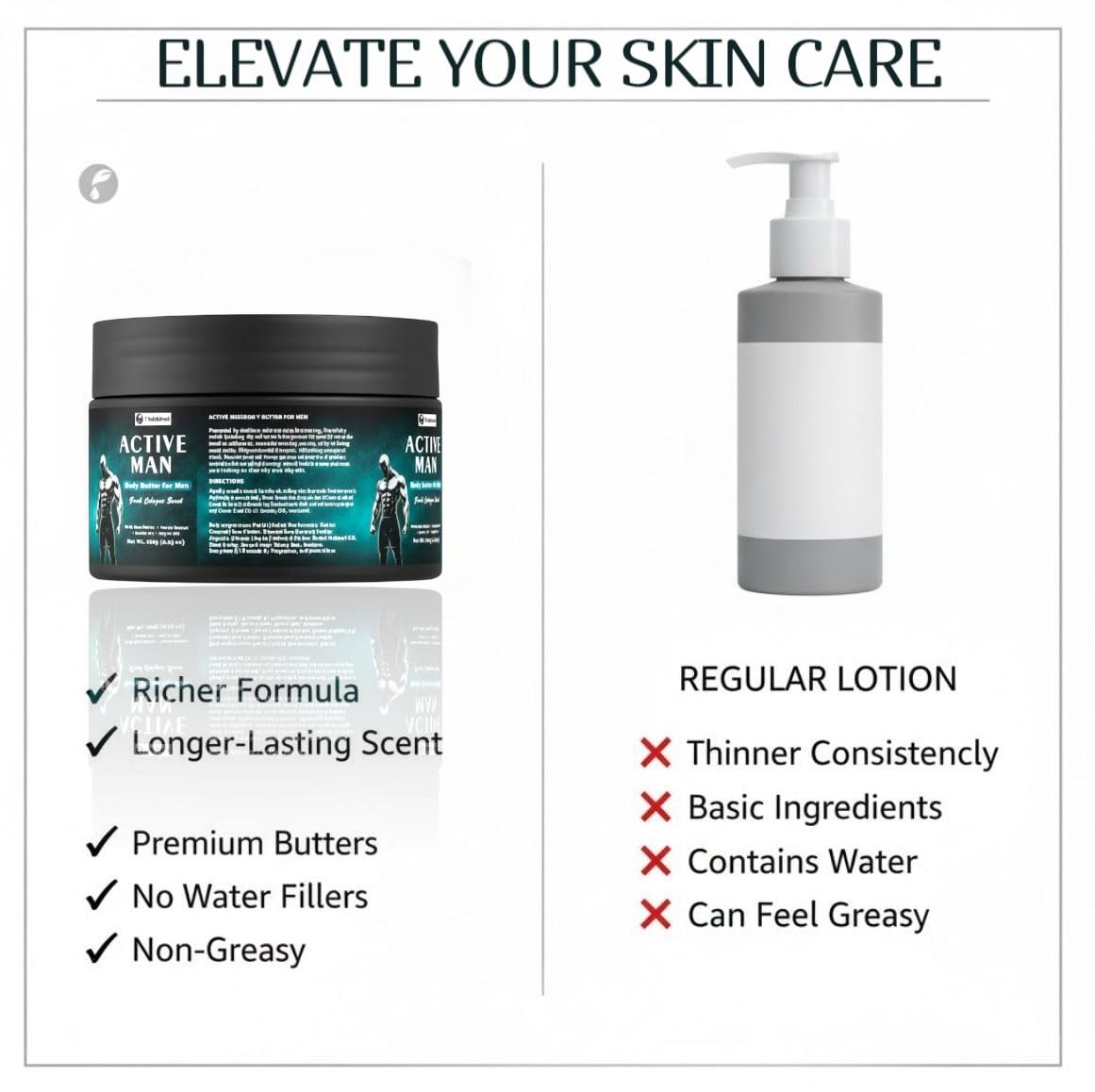 VITALSKINOIL jar on bathroom shelf suggesting daily grooming routine
