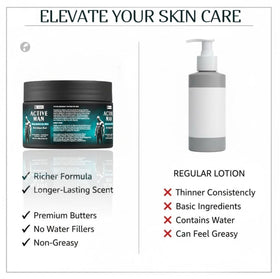 VITALSKINOIL jar on bathroom shelf suggesting daily grooming routine