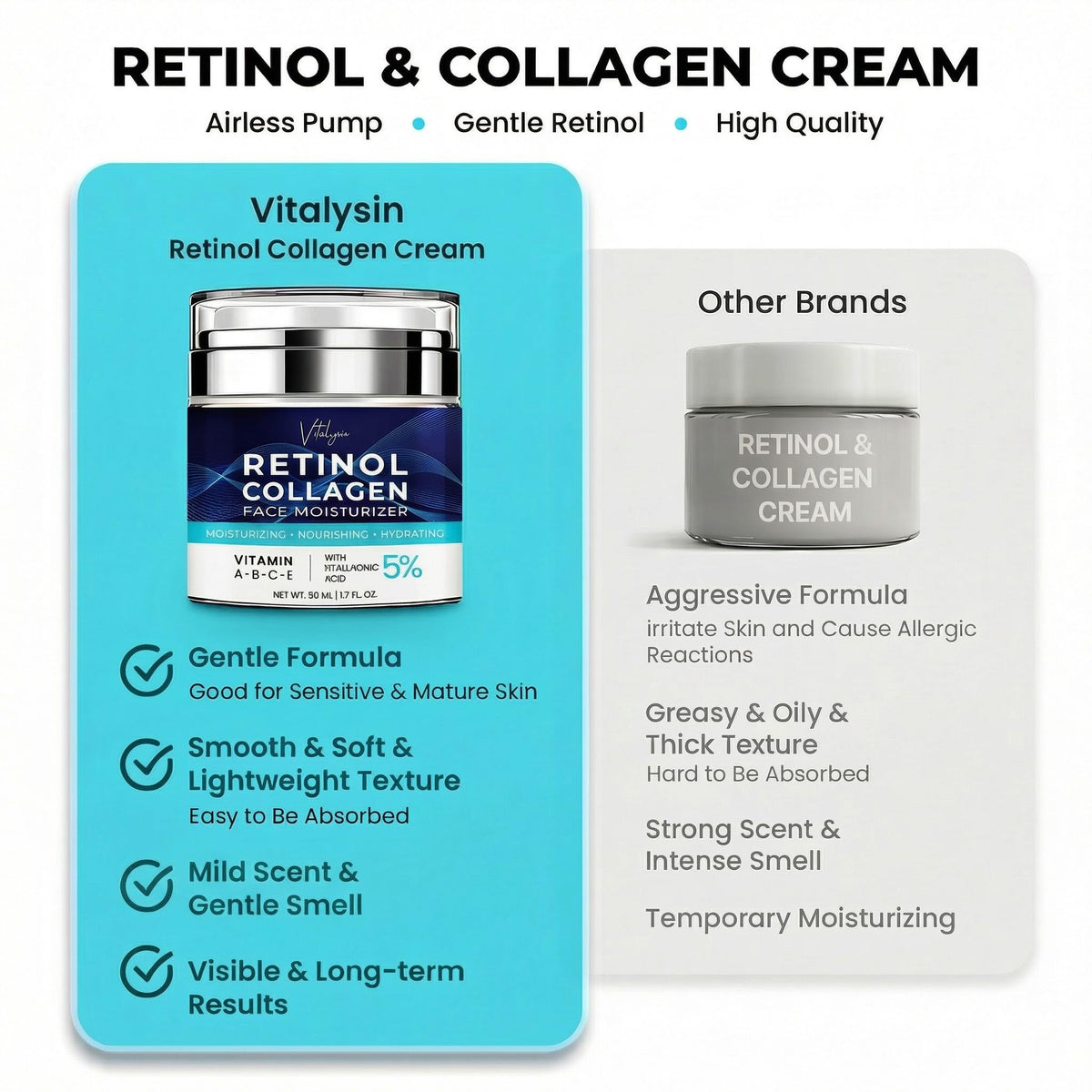Vitalysin jar next to ruler showing 1.7 fl oz travel-friendly size