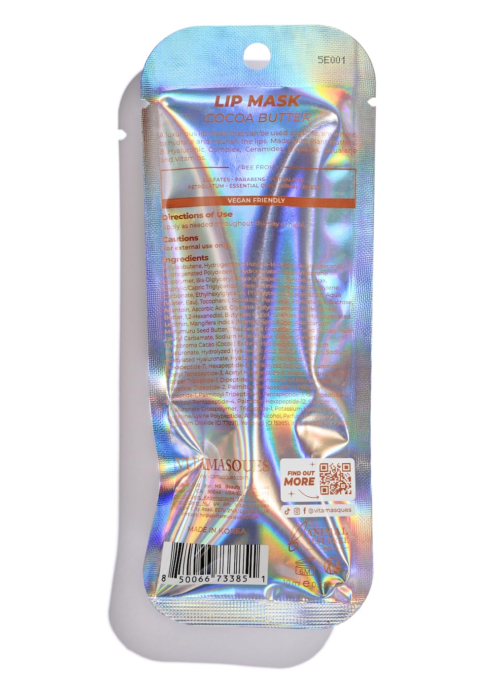 Vitamasques before and after lips showing smoother restored appearance