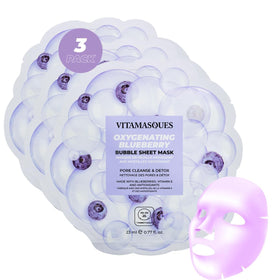 Vitamasques front packaging showing pack of three masks and clear benefits