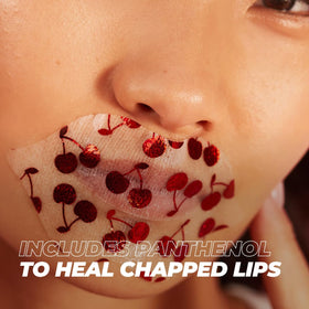 Vitamasques metallic cherry printed mask close-up highlighting fit and design
