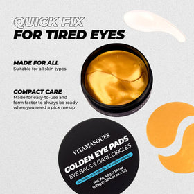 Open Vitamasques golden hydrogel pad revealing smooth gel