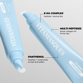 Vitamasques open tube texture close-up displaying creamy coconut hydration