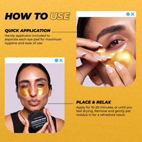 Model wearing Vitamasques eye pads demonstrating comfortable fit
