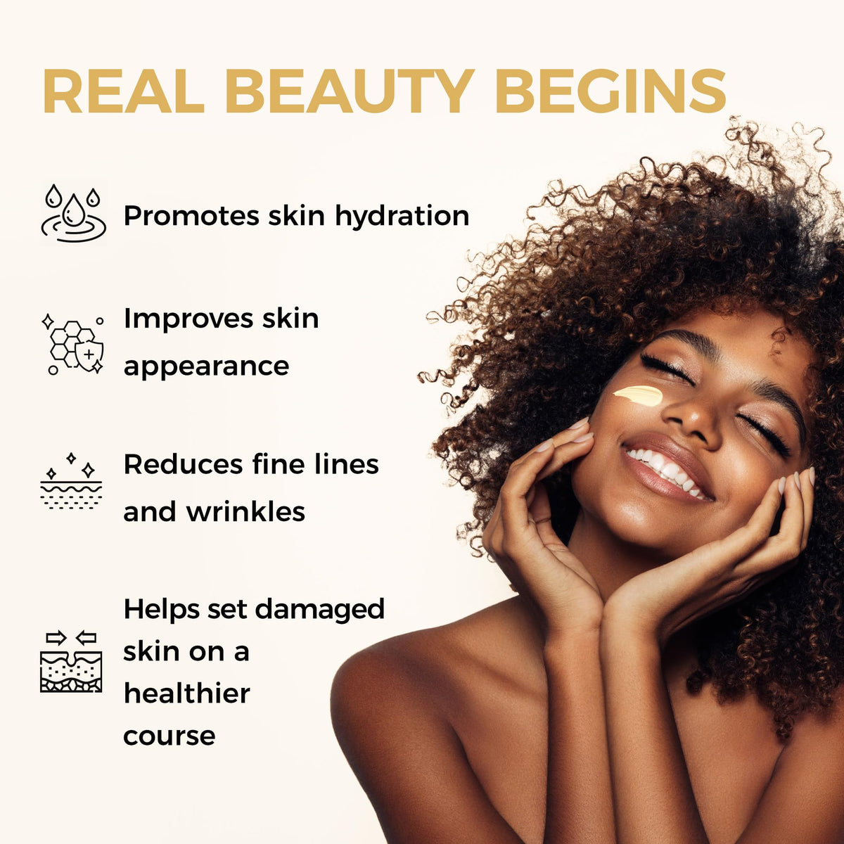 Vitamin World cream being dispensed illustrating controlled application benefit