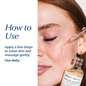 VITAMINS AND SEA BEAUTY applied on hand illustrating texture and easy layering under skincare