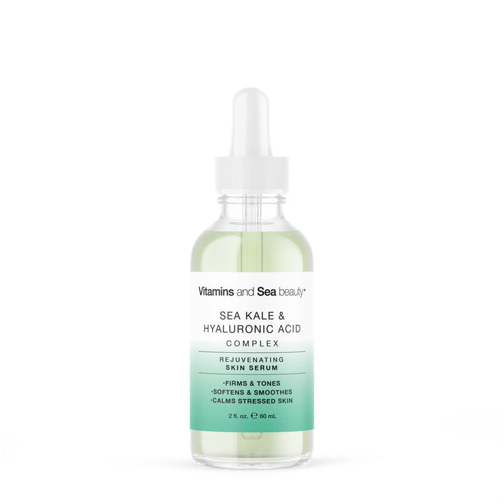 VITAMINS AND SEA BEAUTY front bottle shot showing label and benefit of hydration