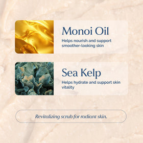 VITAMINS AND SEA BEAUTY monoi oil bottle highlighting hydration benefits