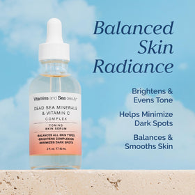 VITAMINS AND SEA BEAUTY serum pump dispensing lightweight texture to show fast absorption benefit
