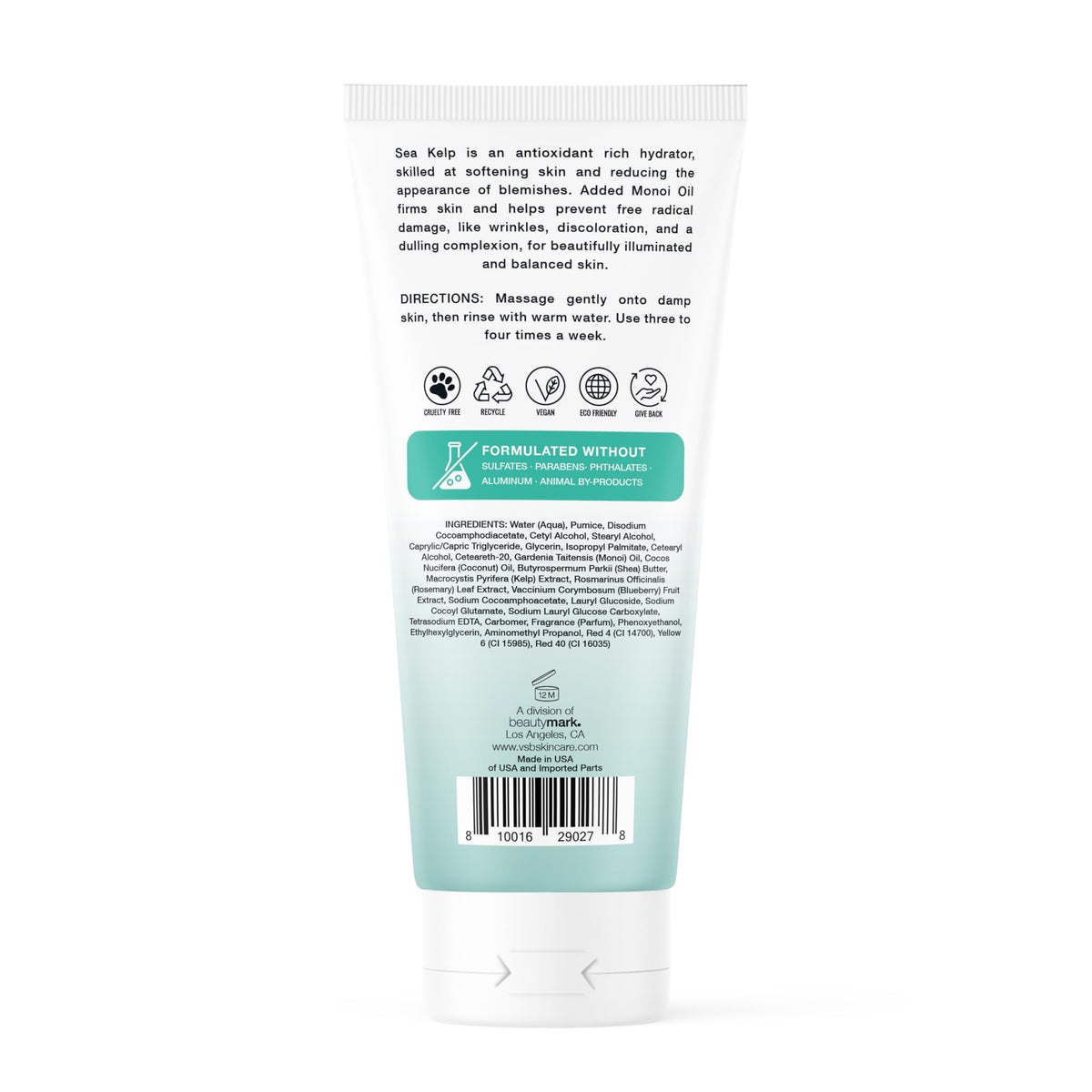 VITAMINS AND SEA BEAUTY tube in hand showing scale and travel-friendly size