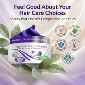 VITAMINS label close-up highlighting keratin content and restorative benefit