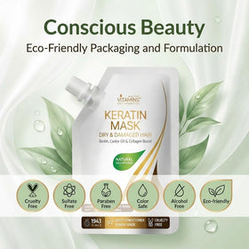 VITAMINS hair cosmetics closeup of biotin and collagen ingredients supporting strength