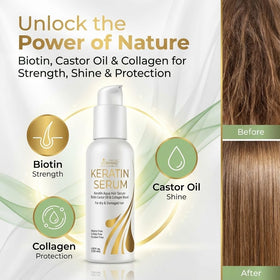 VITAMINS keratin serum texture on hand demonstrating lightweight absorption