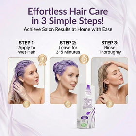 VITAMINS shampoo in hand showing easy application and moisturizing lather