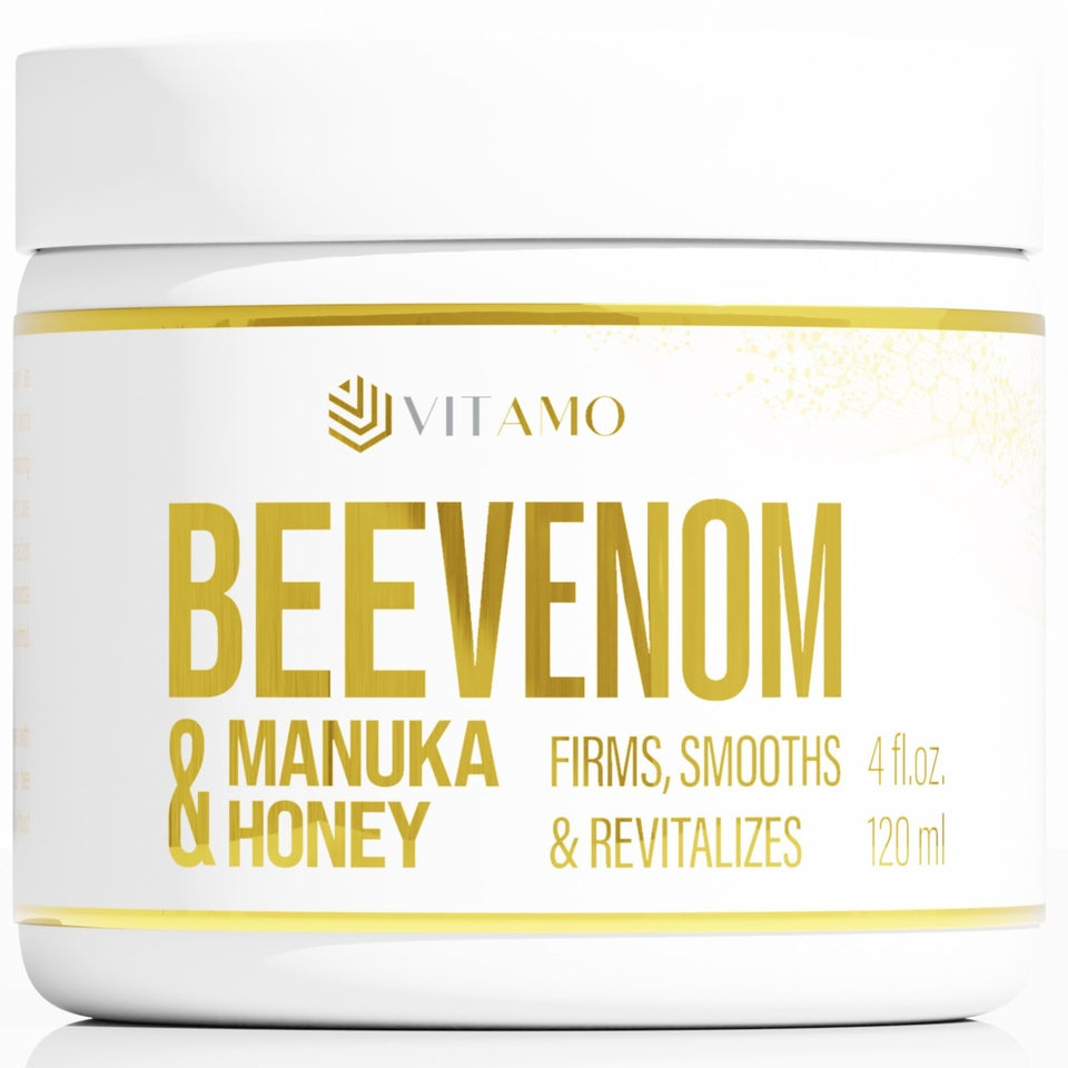 Vitamo front jar showing cream and clear branding, promotes visible firming