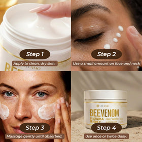 Vitamo with Manuka honey ingredient display, highlights moisturizing benefits