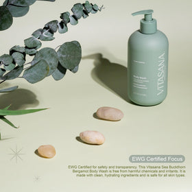 Vitasana in shower use demonstrating mild, family‑safe cleansing