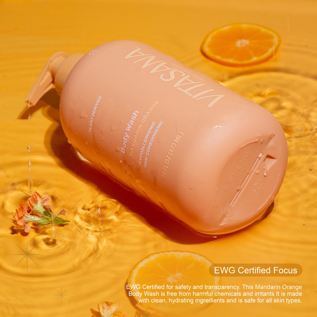 Vitasana botanical ingredients display highlighting plant-derived hydration