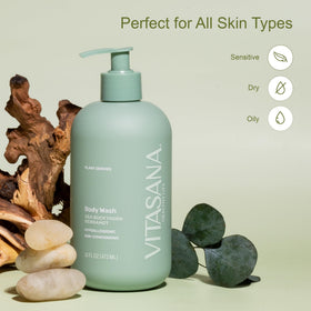 Vitasana ingredients botanicals flatlay showing plant‑derived benefits