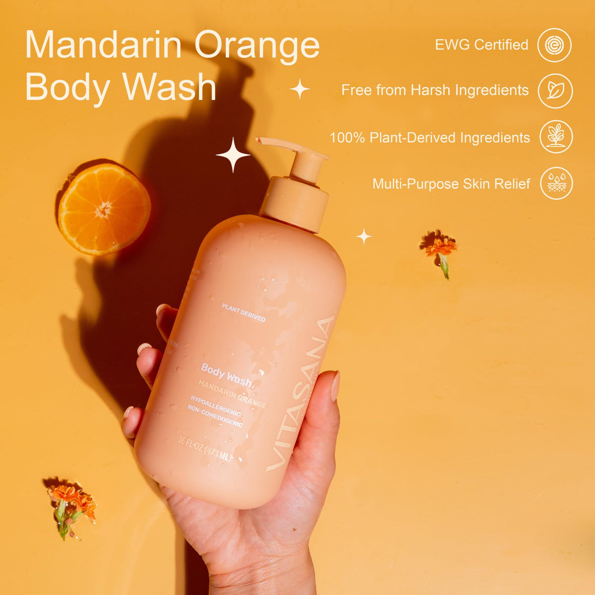 Vitasana pump dispenser close-up for easy daily use and controlled dosing