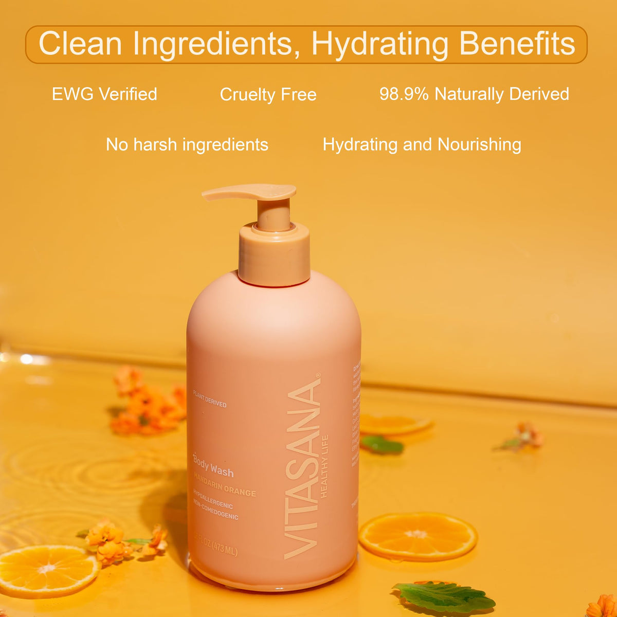 Vitasana creamy foam on hand demonstrating gentle, hydrating lather