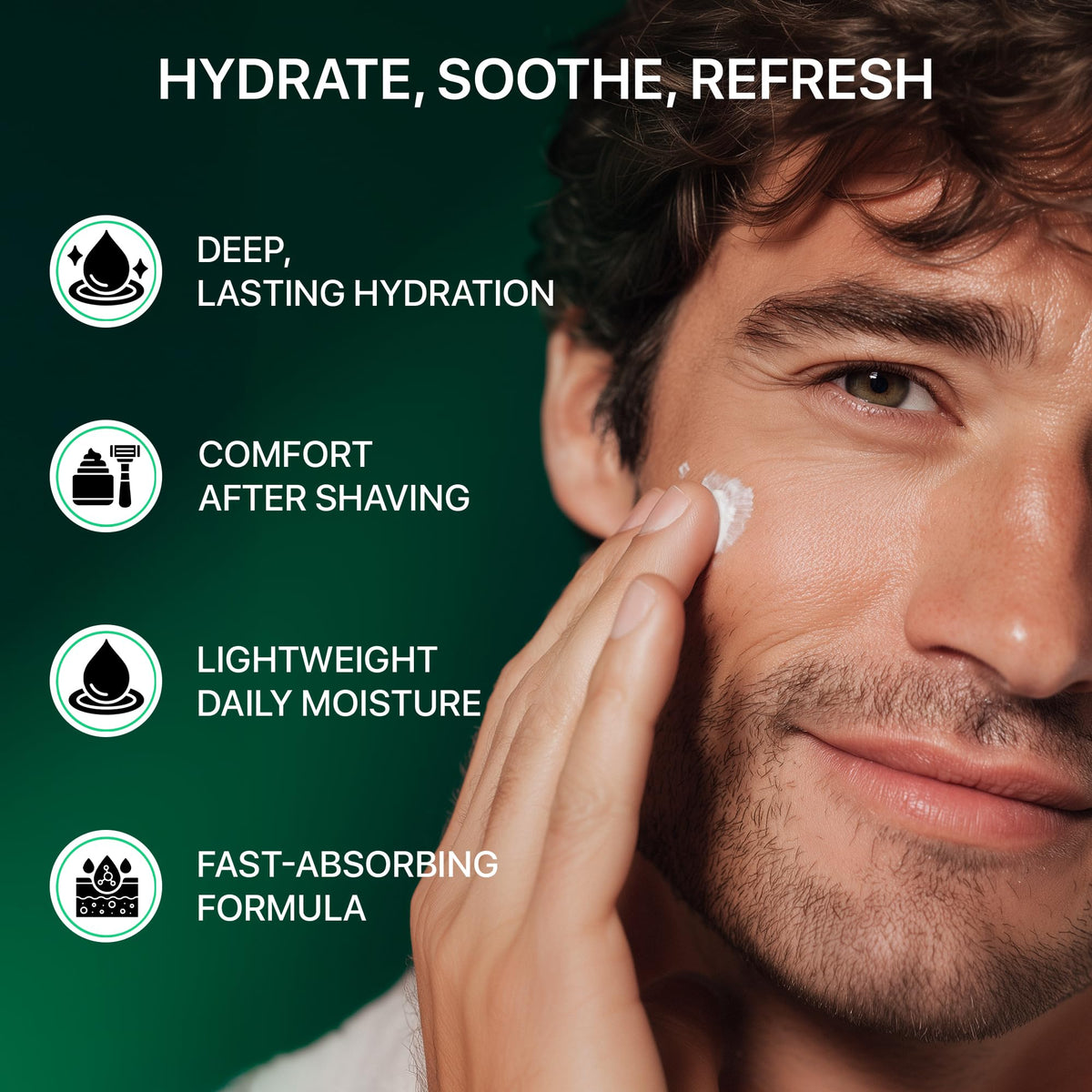 Viva Lab applied after shave on man calming and hydrating skin