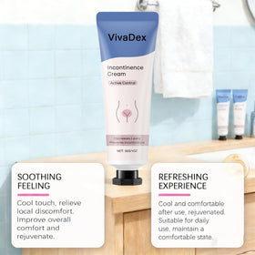 VivaDex cream texture close-up highlighting smooth, fast-absorbing formula
