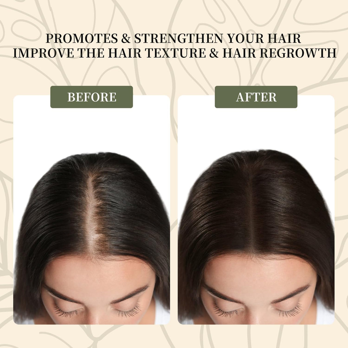 Before and after hair comparison using Vivccon for improved manageability