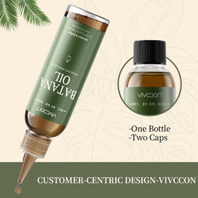 Vivccon oil on hands demonstrating smooth texture and easy spread