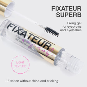 Vivienne Sabó precision brush applicator close-up for controlled brow styling and even hold