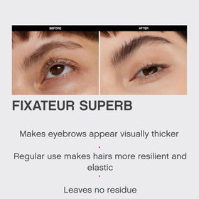 Vivienne Sabó applied on model brows illustrating lifted laminated effect and natural definition