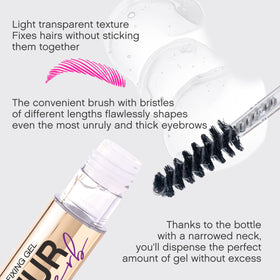 Vivienne Sabó transparent gel texture swatch on skin showing lightweight, non-flaky finish