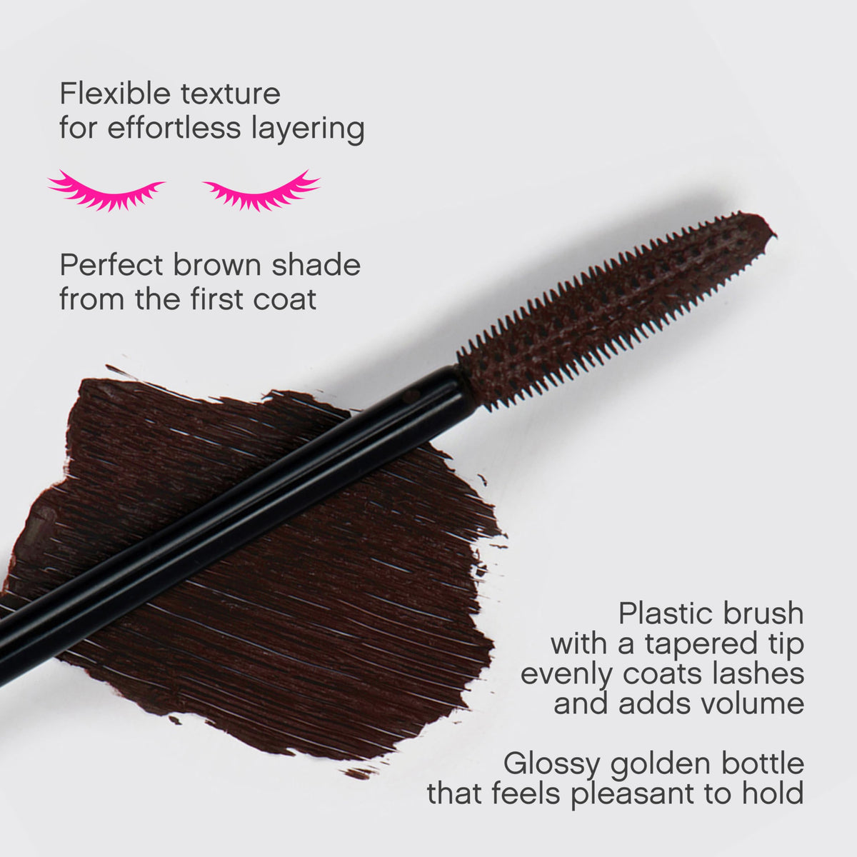 Vivienne Sabó brown shade swatch on paper, shows natural warm tone
