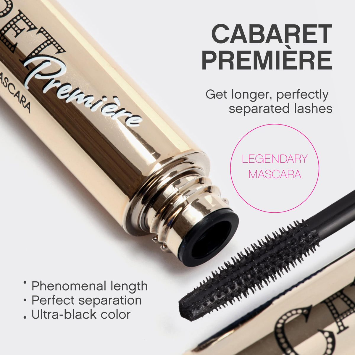 Vivienne Sabó close-up of petite mascara wand highlighting precise application benefit