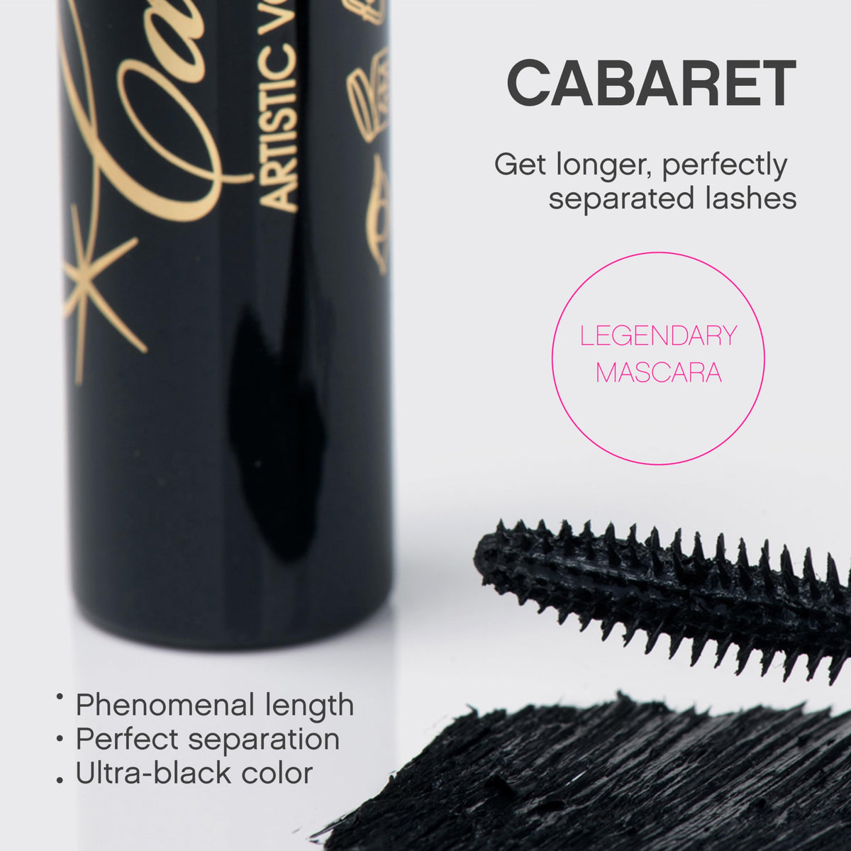 Vivienne Sabó wand close-up displaying precision brush for clump-free application