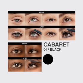 Vivienne Sabó mascara applied on model eyes for defined volume and length